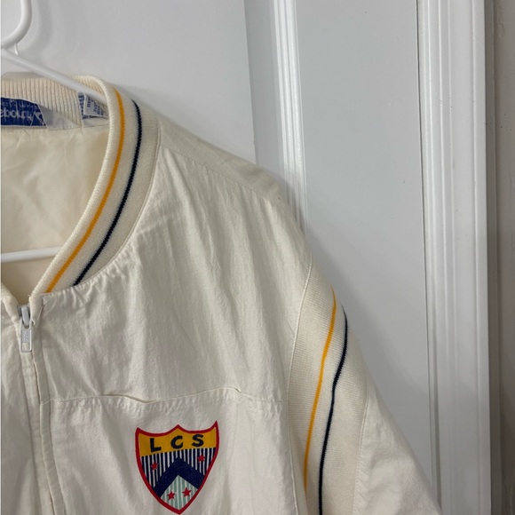 Le Coq Sportif Cream Bomber Jacket with Stripes - Picture 4 of 8